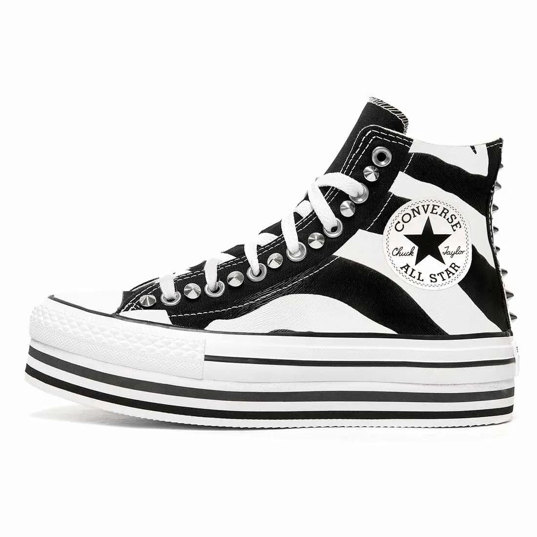 Converse Alte Zebrate con Suola Layer - Scontate