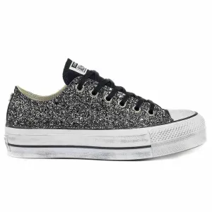 Converse Brillantini Nere Basse - Suola Platform