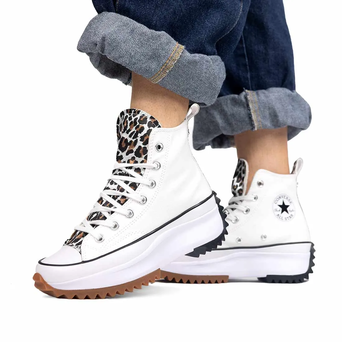 Converse Run Star Hike Alte Leopardate - Bianche