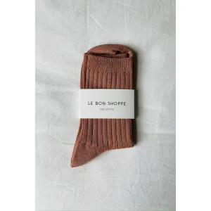 Cotton Ribbed Socks - Nude Peach