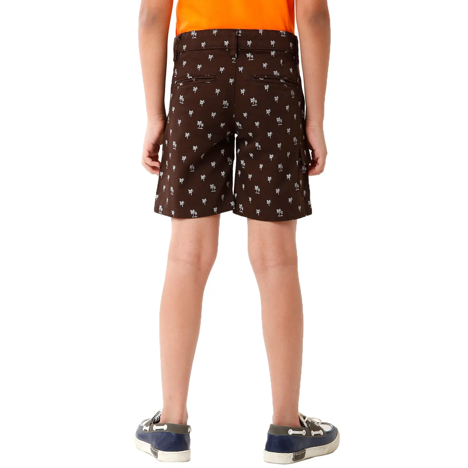 CP BRO BOYS Printed Slim Fit Brown Color Cotton Shorts - BBSHRT S2 1C