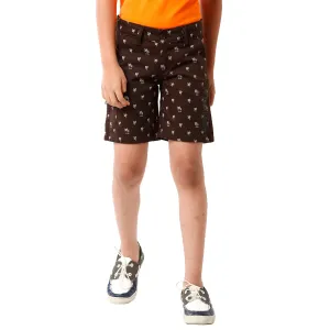 CP BRO BOYS Printed Slim Fit Brown Color Cotton Shorts - BBSHRT S2 1C