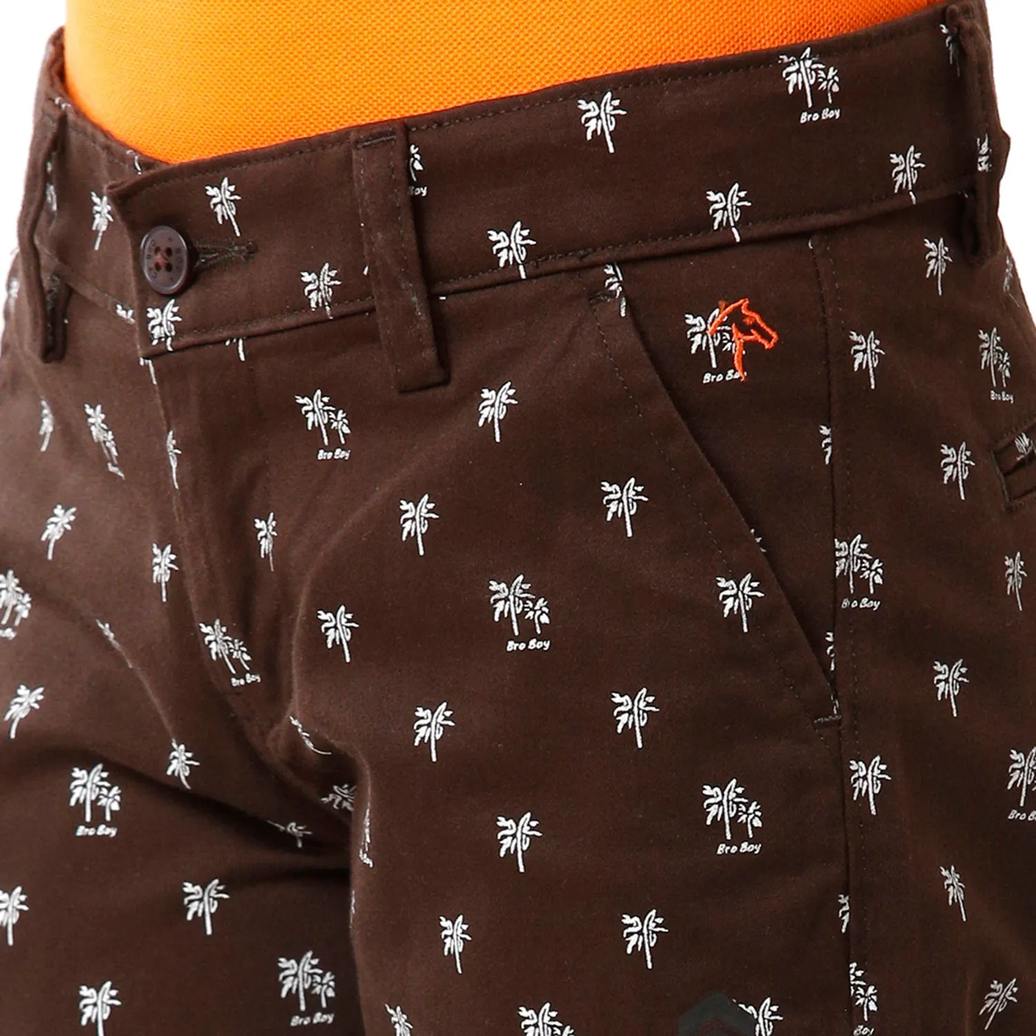 CP BRO BOYS Printed Slim Fit Brown Color Cotton Shorts - BBSHRT S2 1C