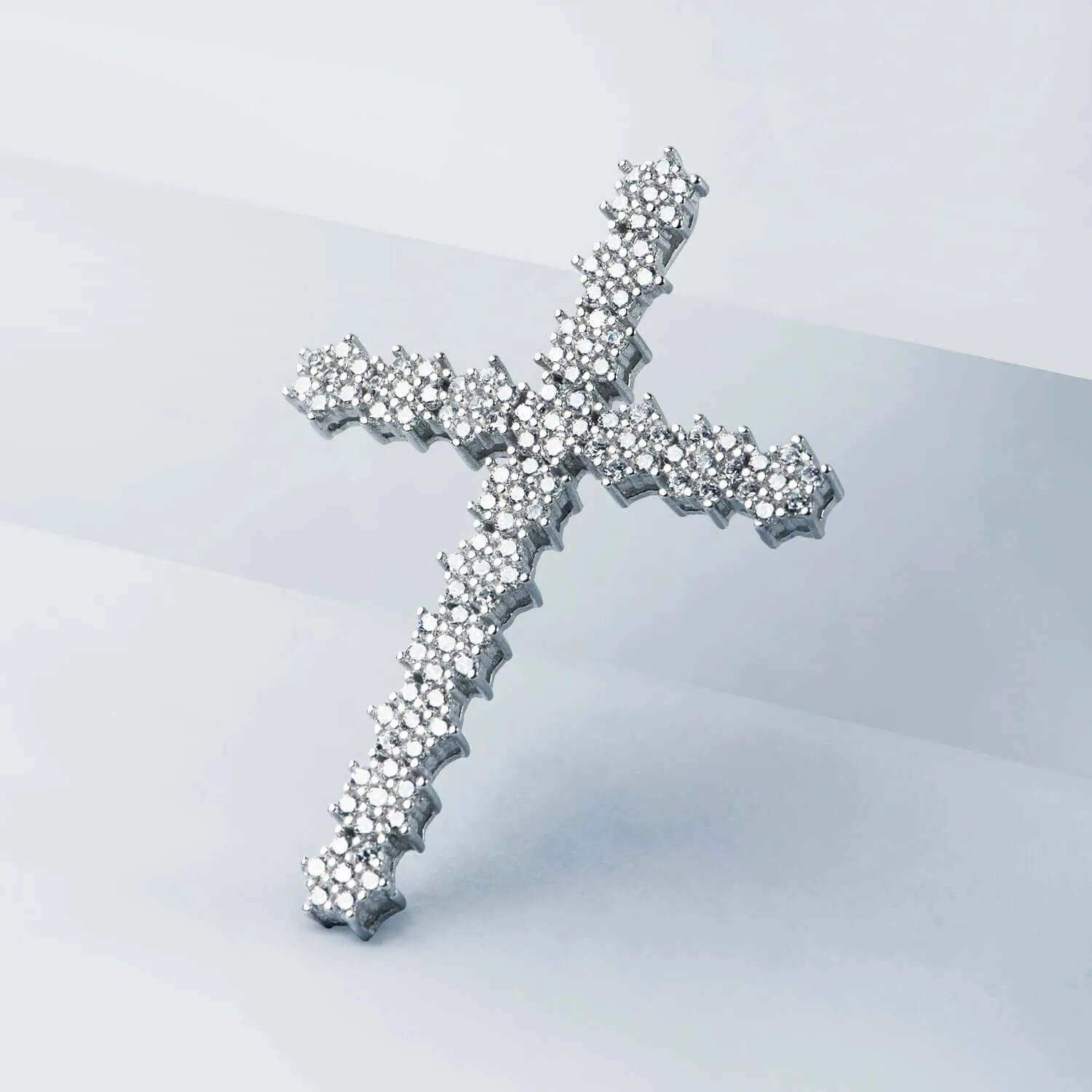 CROSS PENDANT - SILVER AND ZIRCONIA