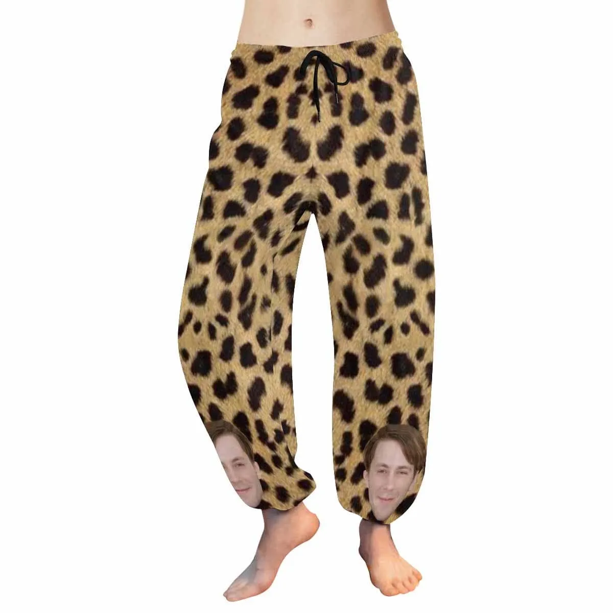Custom Face Harem Pants Leopard Print Unisex All Over Print Personalized Yoga Pants