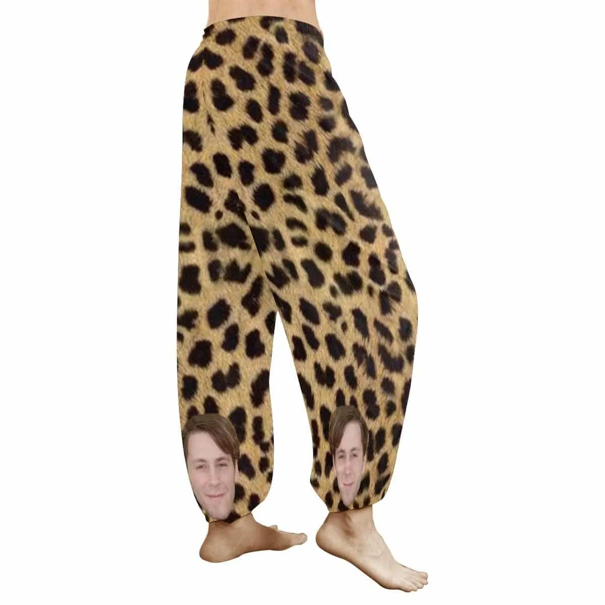 Custom Face Harem Pants Leopard Print Unisex All Over Print Personalized Yoga Pants