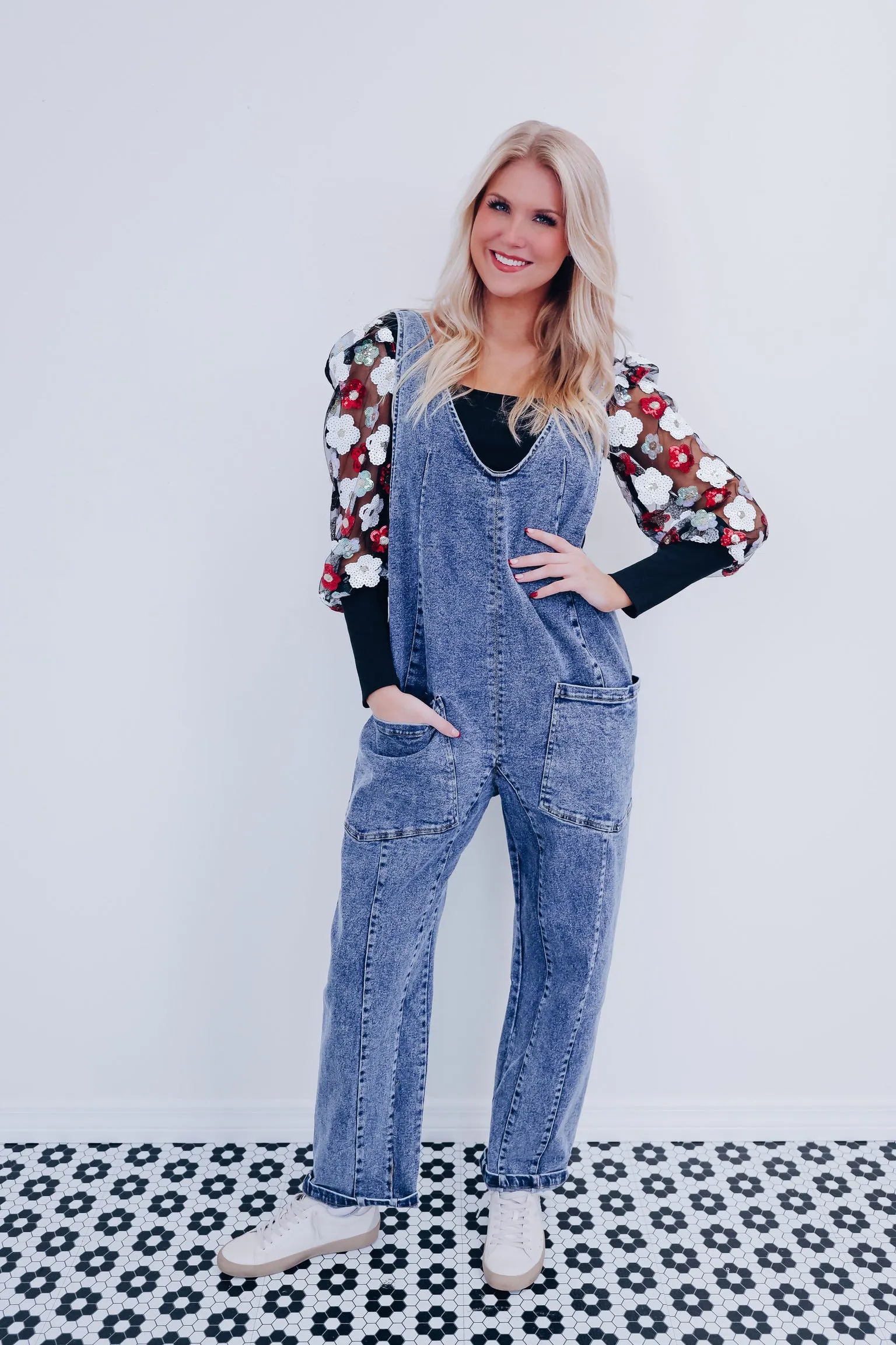 Dayna Denim Jumpsuit - Dark Wash