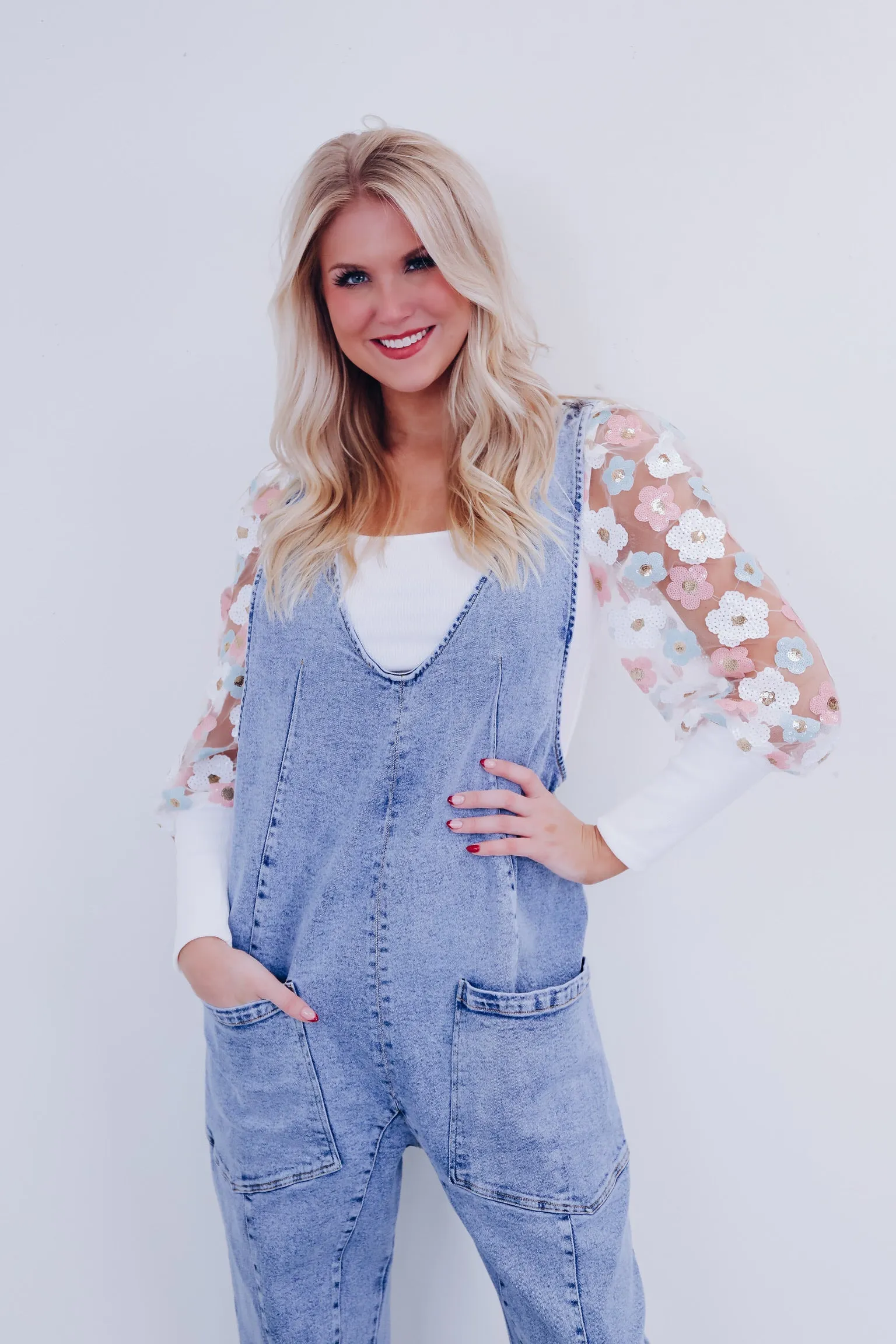 Dayna Denim Jumpsuit - Light Wash