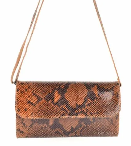 Detachable Strap Italian Leather Clutch Purse