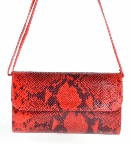Detachable Strap Italian Leather Clutch Purse