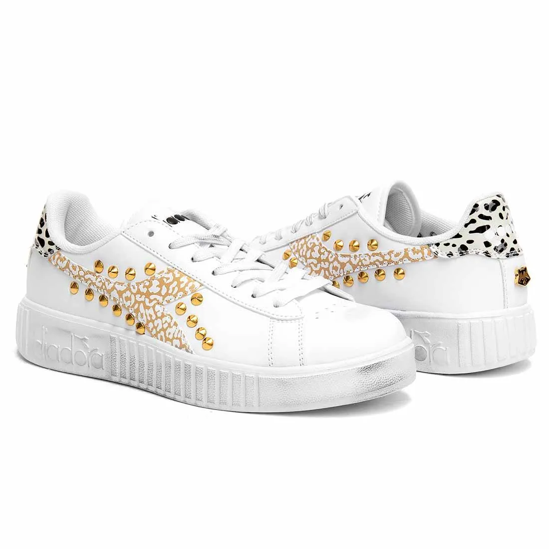 Diadora Game Platform Maculate con Borchie Oro