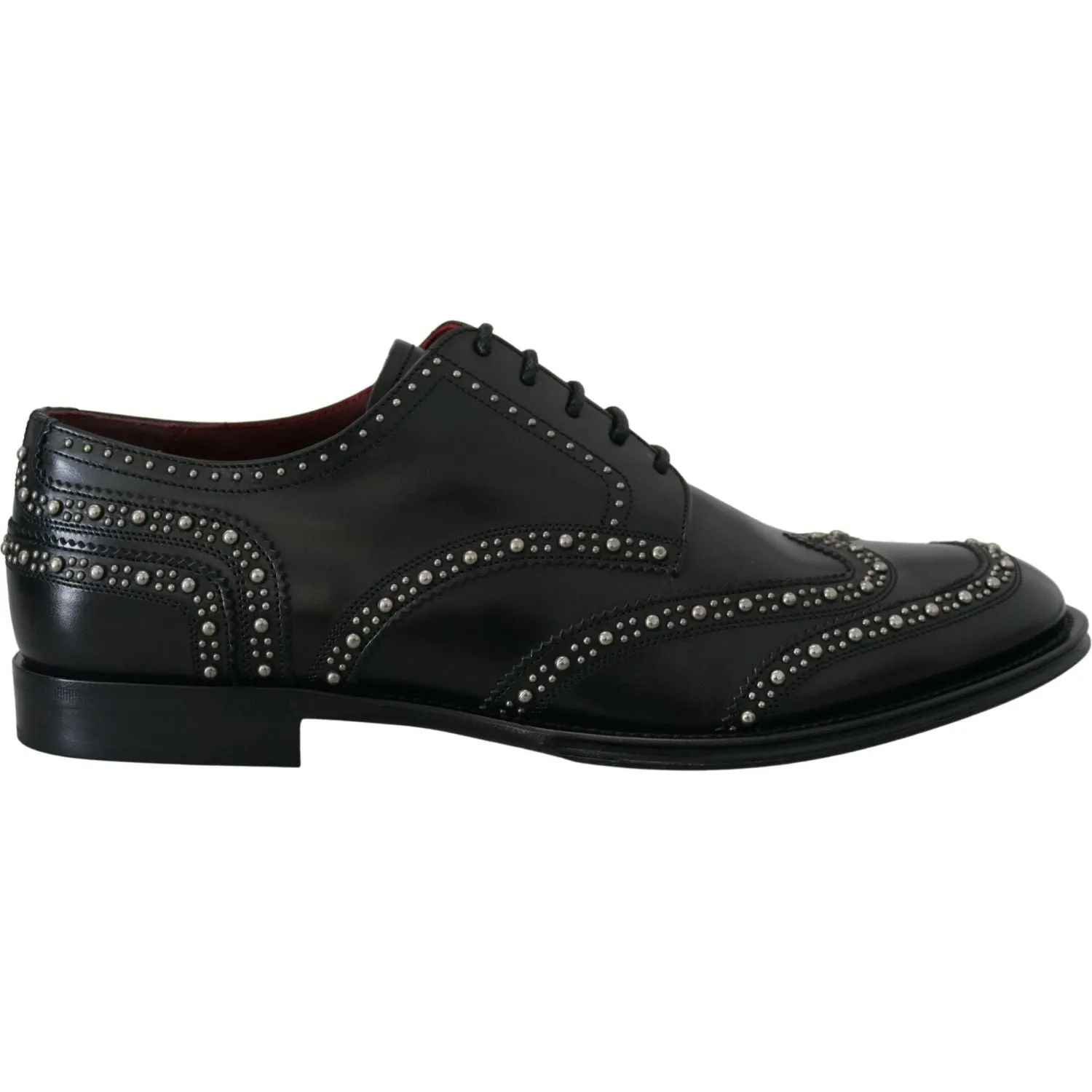 Dolce & Gabbana Elegant Studded Black Derby Shoes