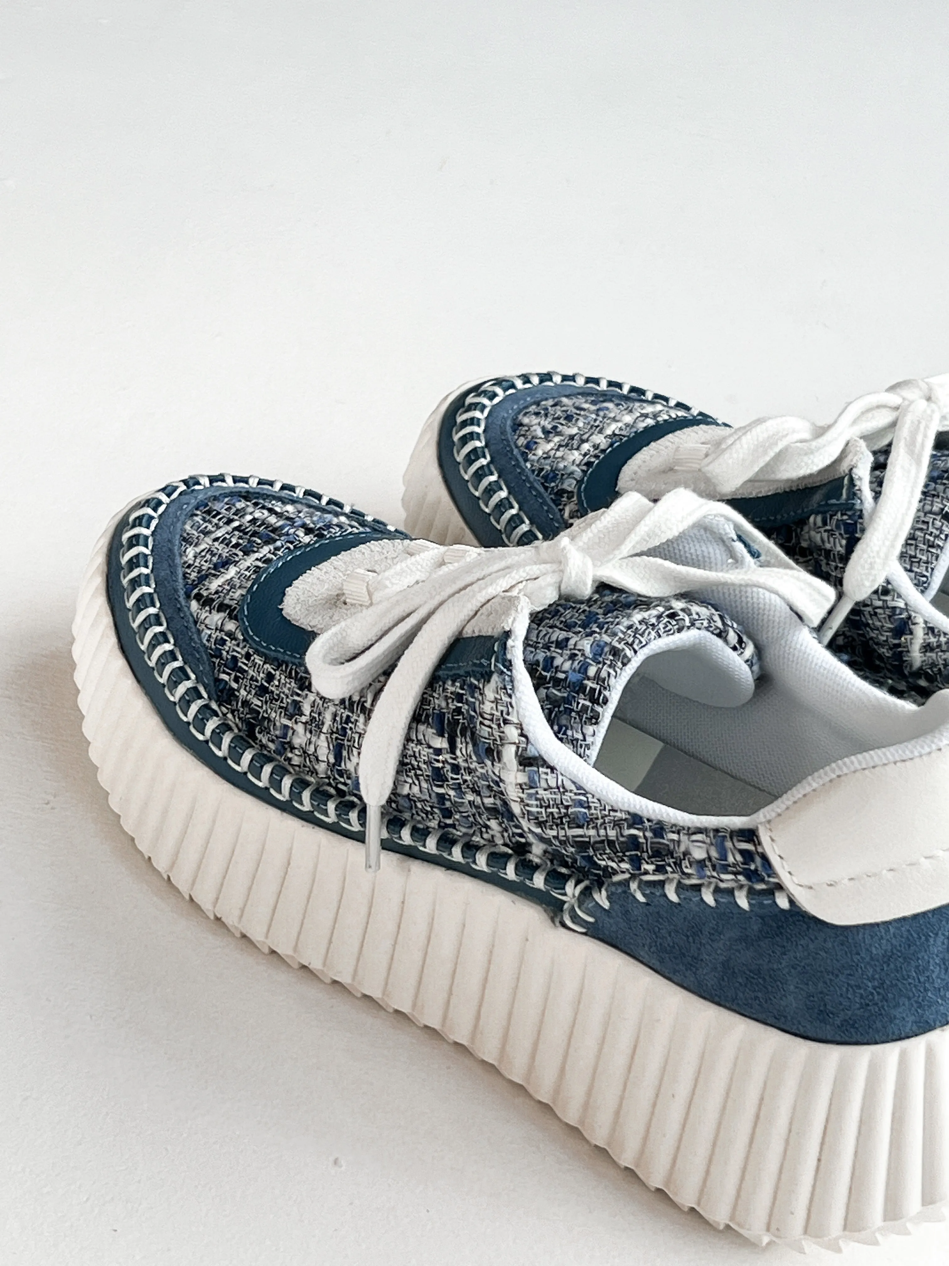 Dolen Navy Multi Woven Sneakers