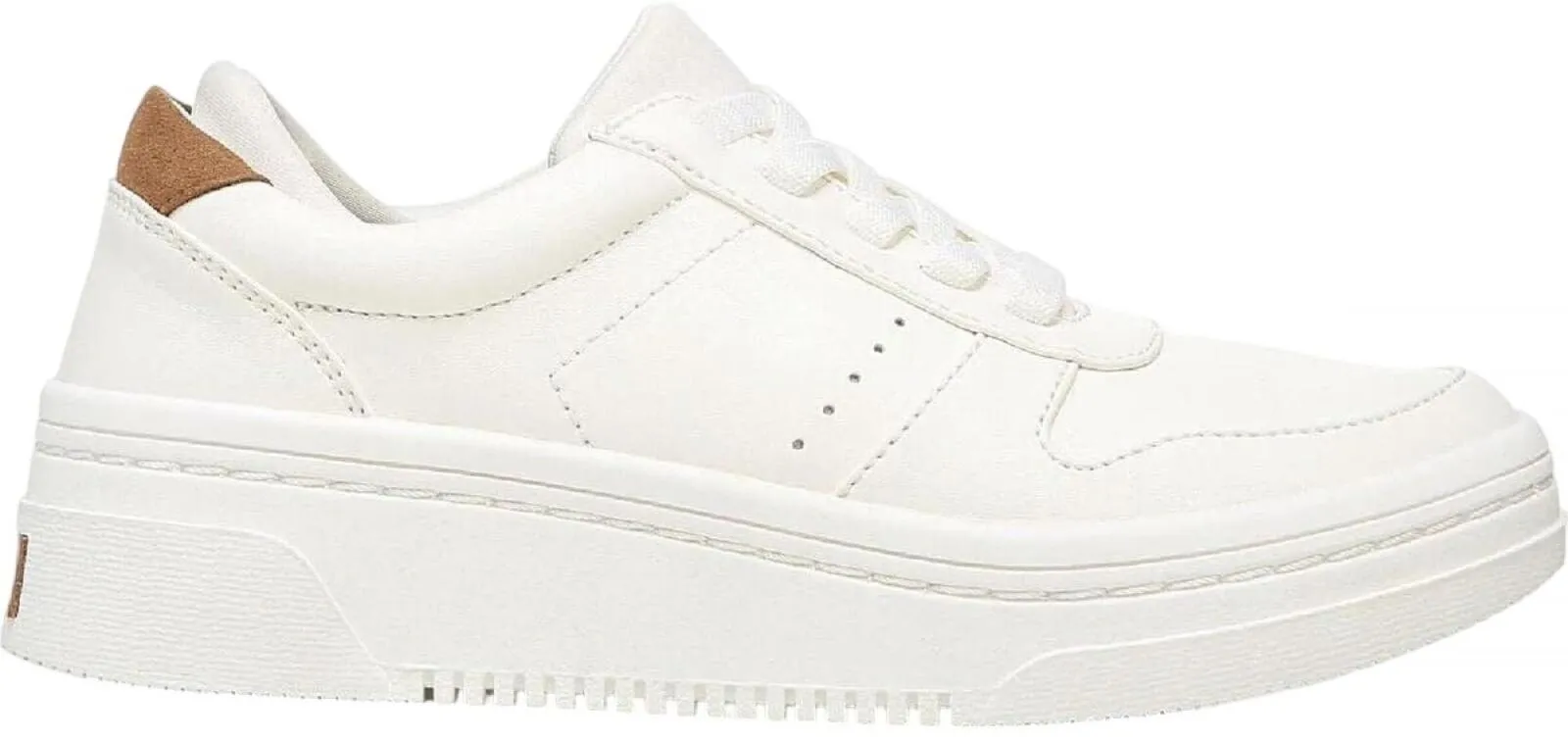 Dr. Scholl's Essential Womens Platform Sneakers H4978F1-102 White Tan 8.5M