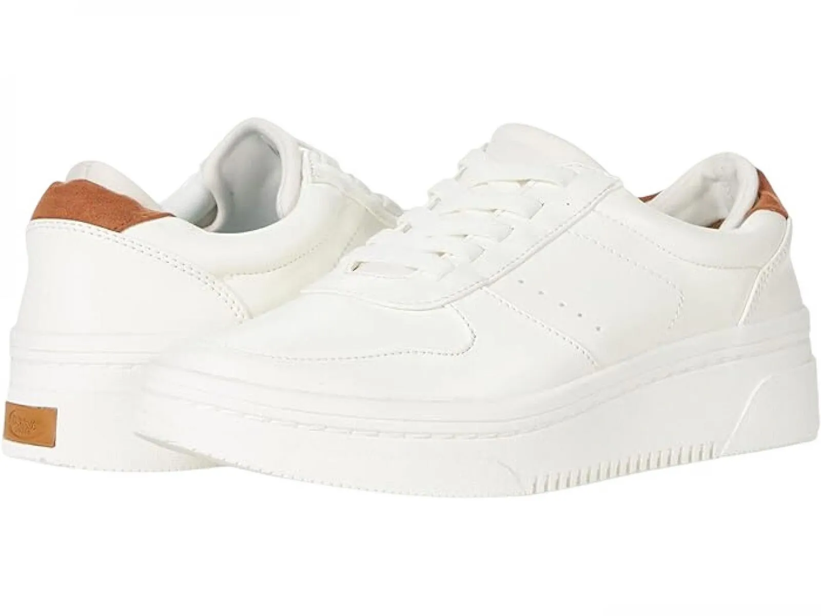 Dr. Scholl's Essential Womens Platform Sneakers H4978F1-102 White Tan 8.5M