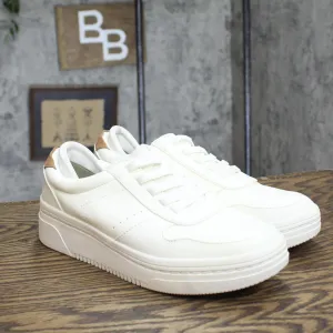 Dr. Scholl's Essential Womens Platform Sneakers H4978F1-102 White Tan 8.5M
