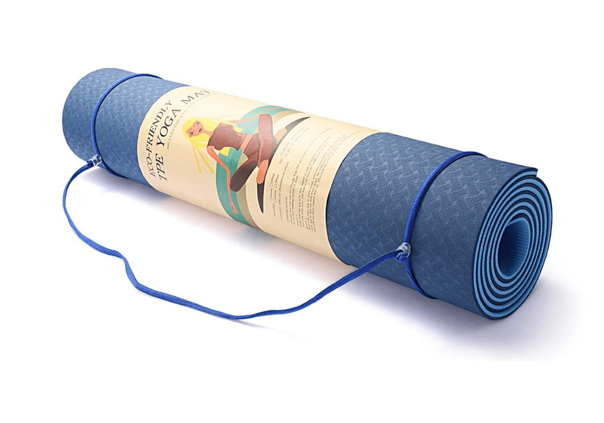 Eco Friendly Reversible Color Yoga Mat with Carrying Strap