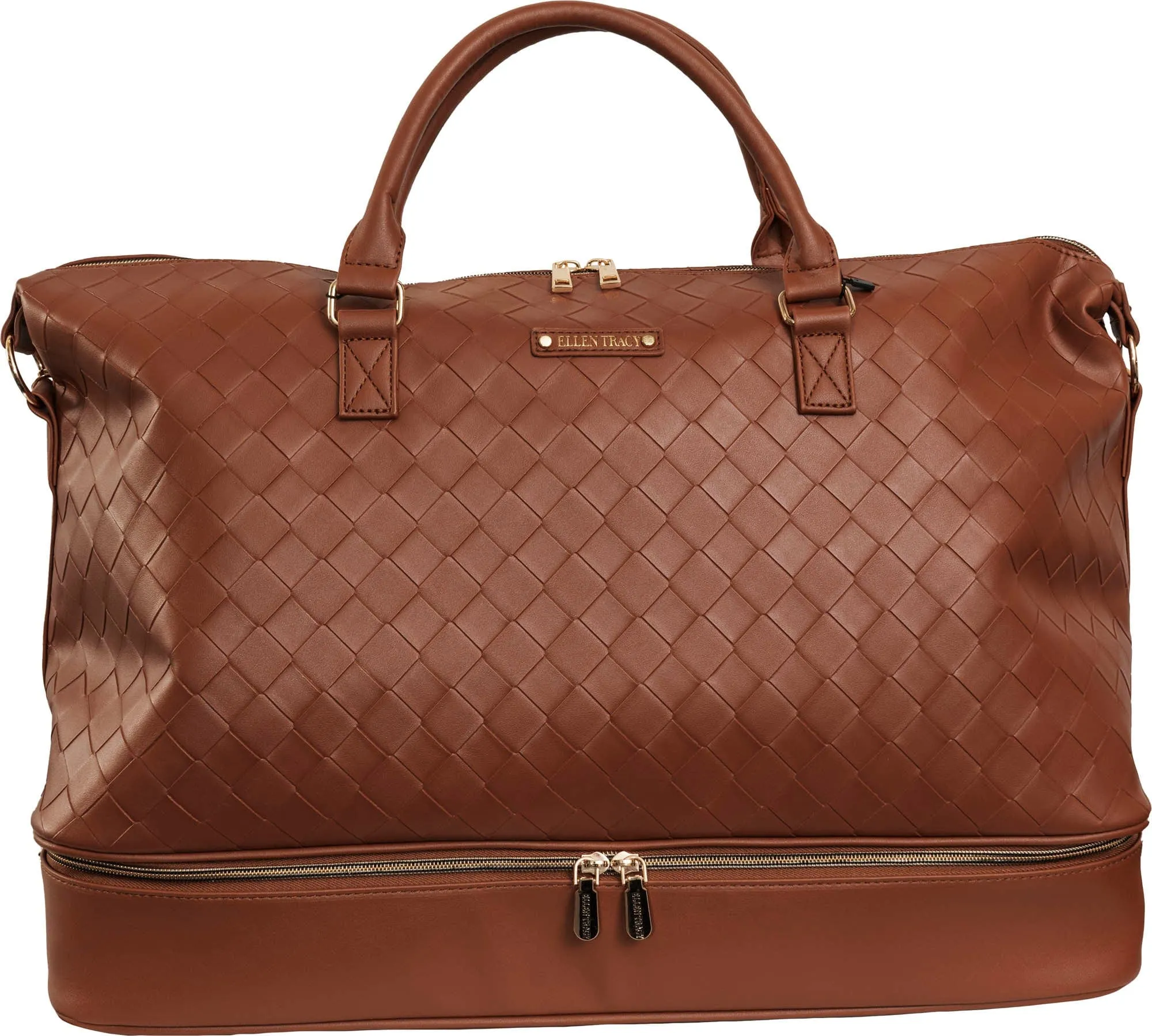 Ellen Tracy 20 Inch Woven Drop Bottom Duffel