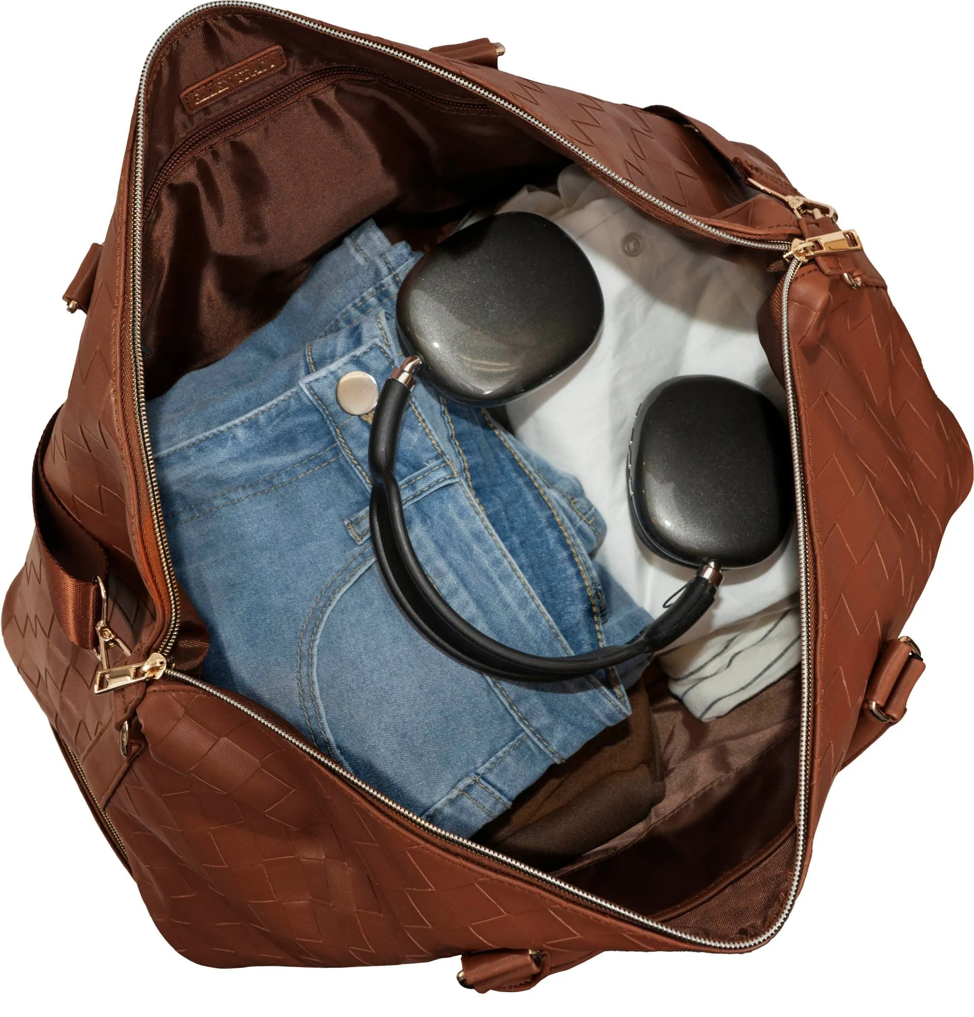 Ellen Tracy 20 Inch Woven Drop Bottom Duffel