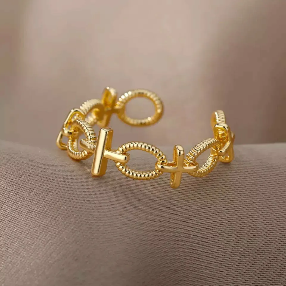 Eternity Cross Gold Ring