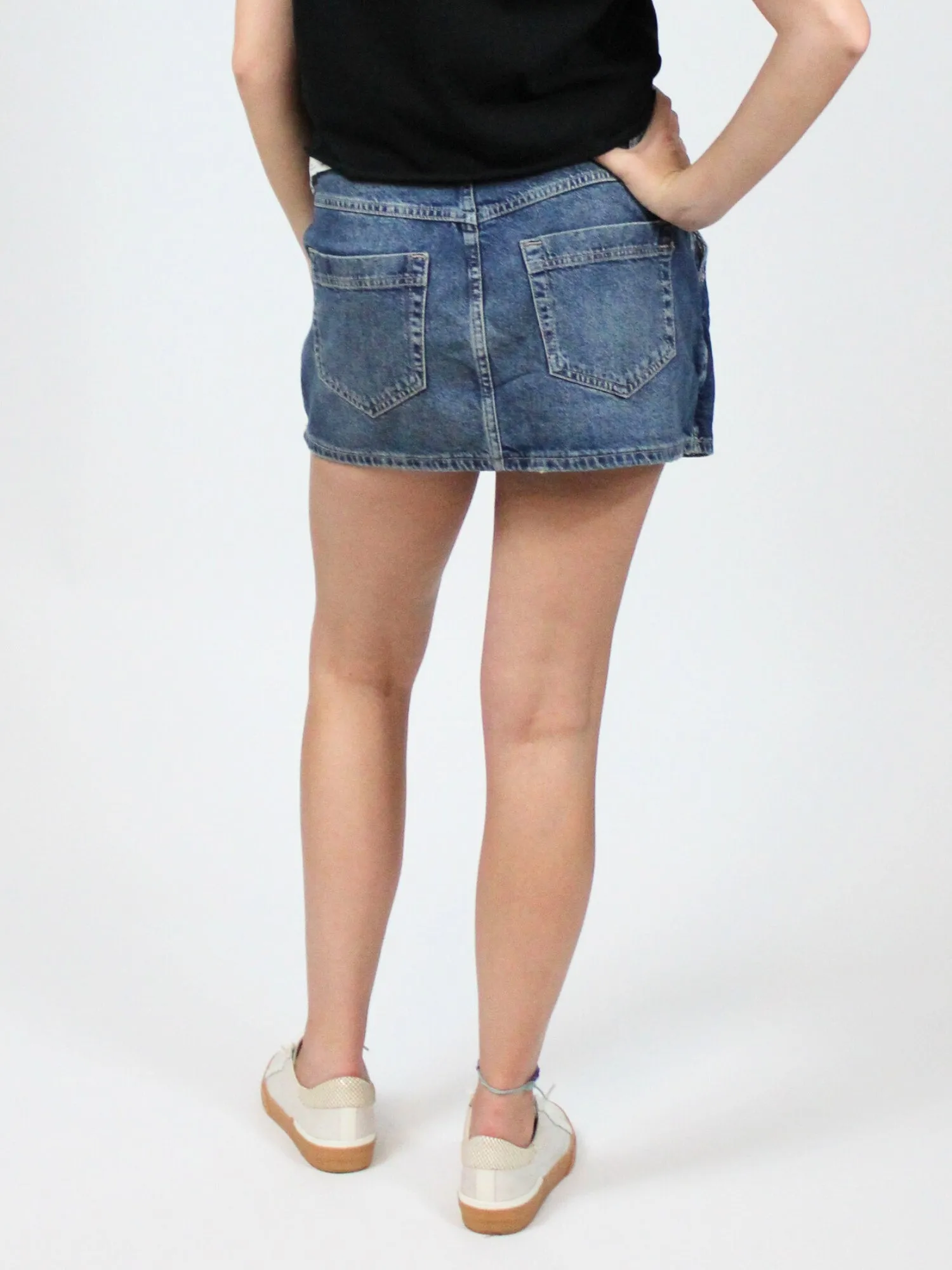 Free People Wynne Denim Skirt Cornflower