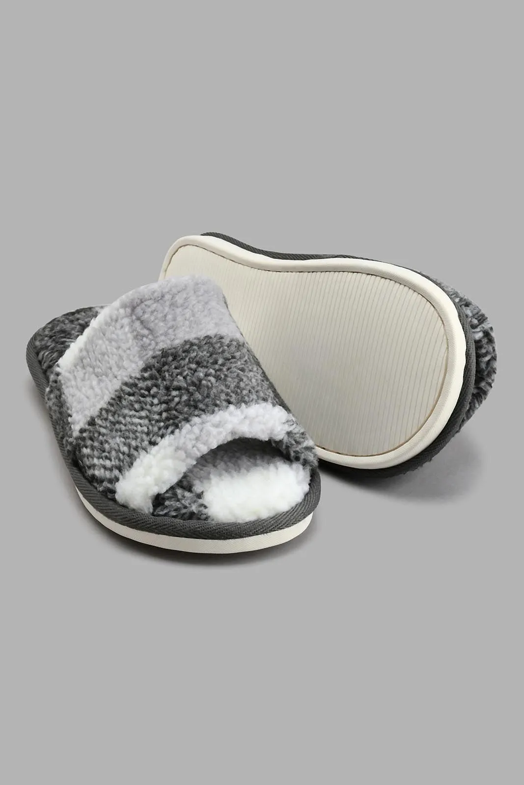 Grey Checkered Slipper