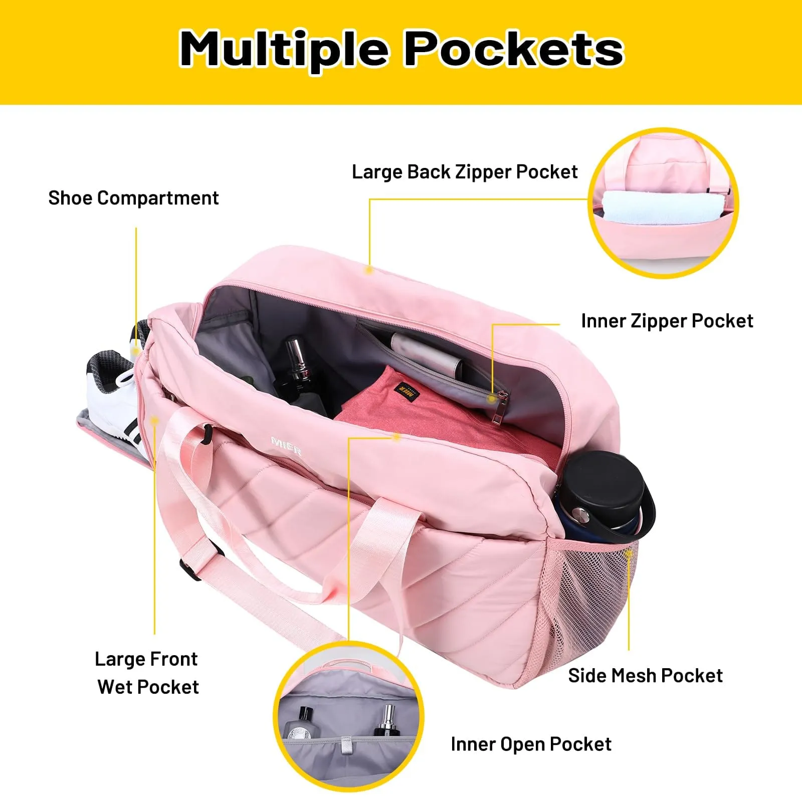 Gym Bag/Travel Duffle Bags with Compartment for Women