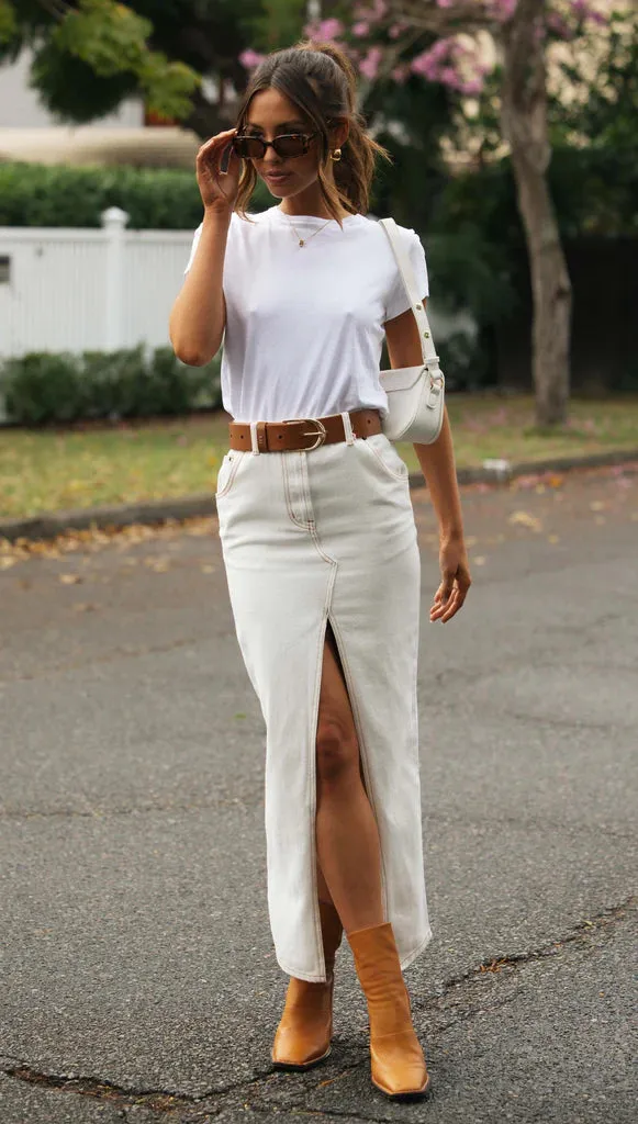 Hourglass Denim Skirt