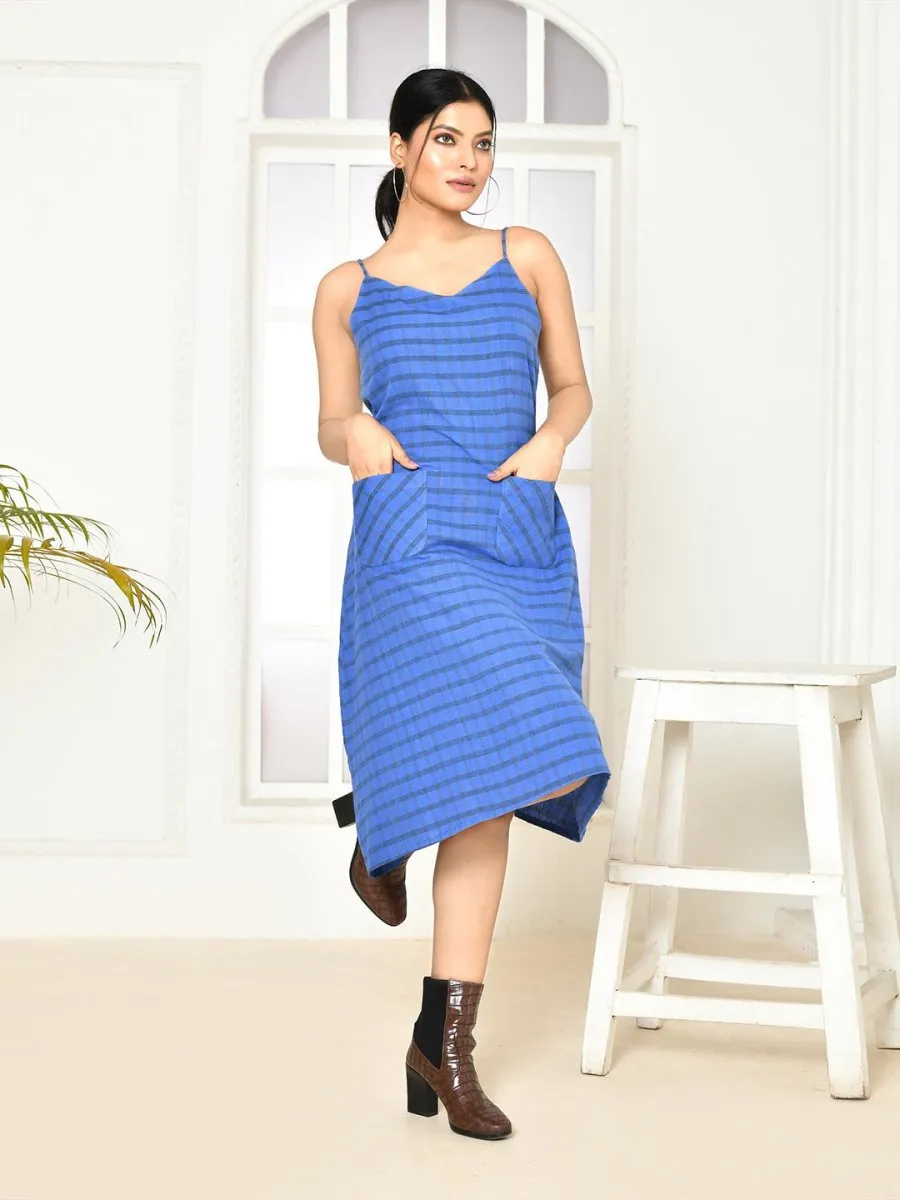 Kiki Blue Handloom Cotton Dress