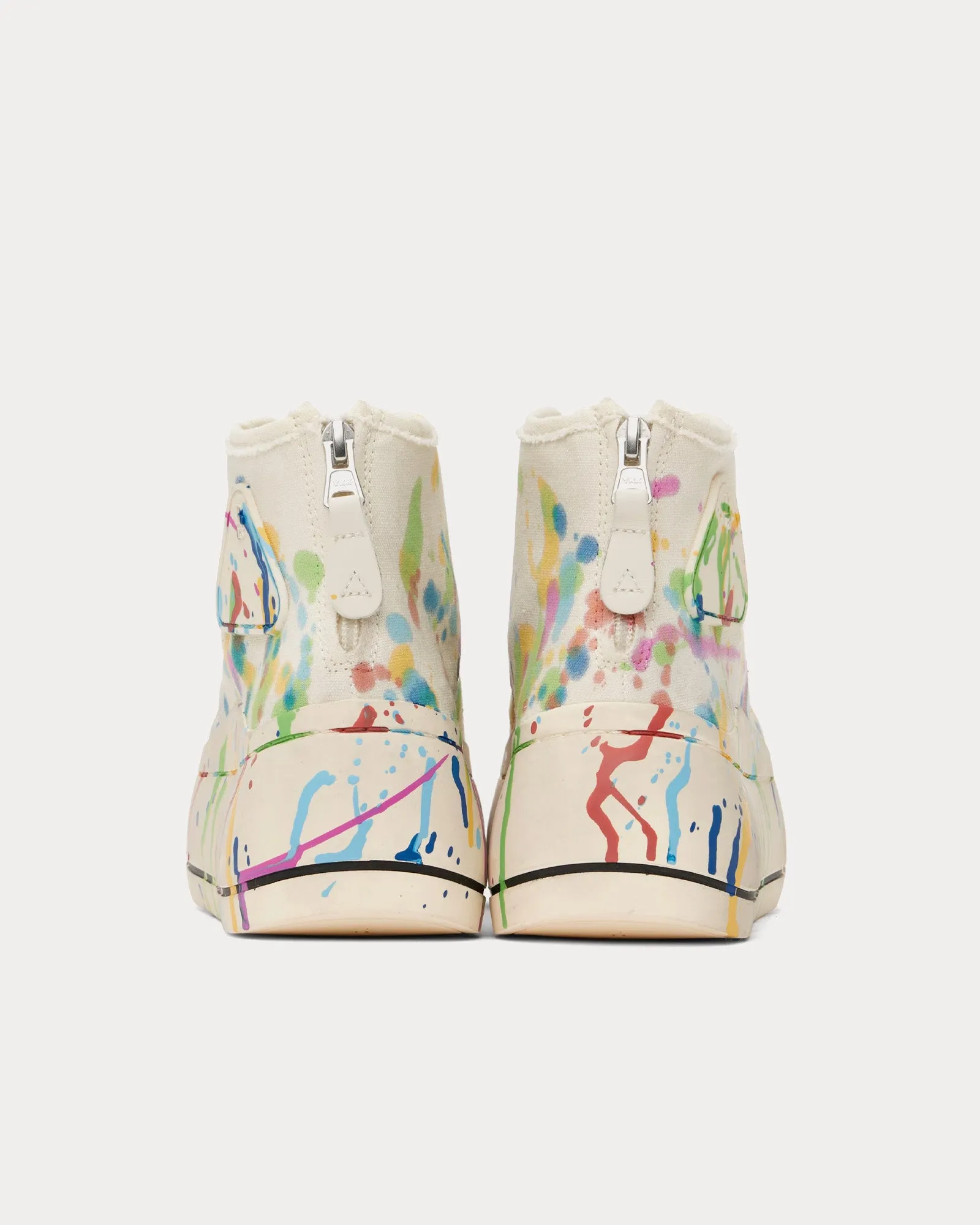 Kurt Paint Splatter Canvas Ecru High Top Sneakers