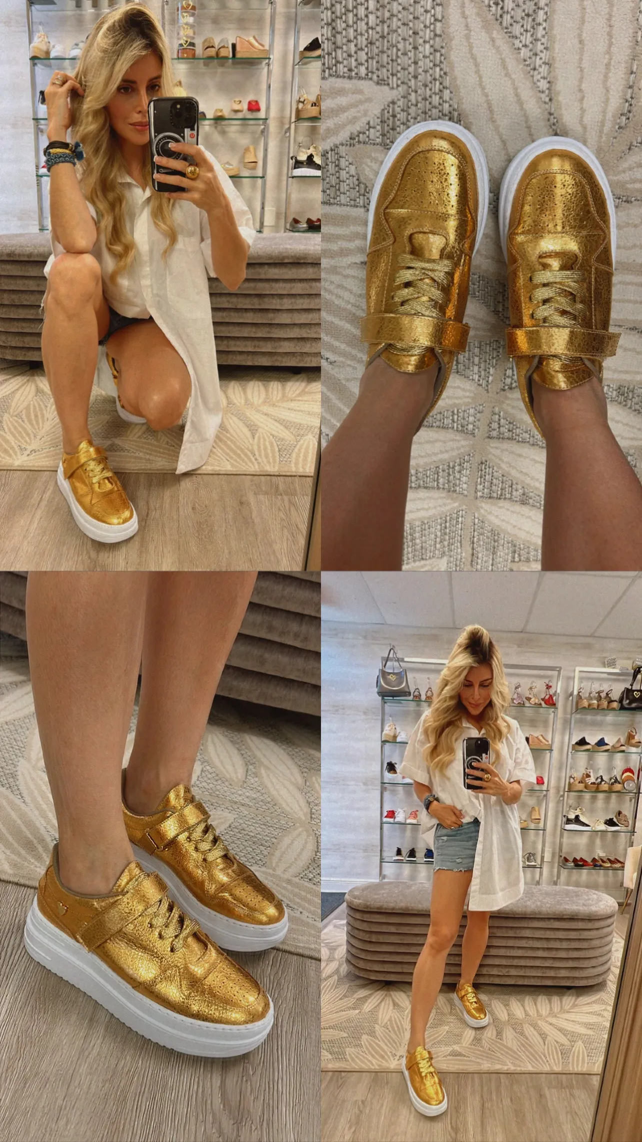 Kyra Sneakers - Gold [ No Return - No Exchange]