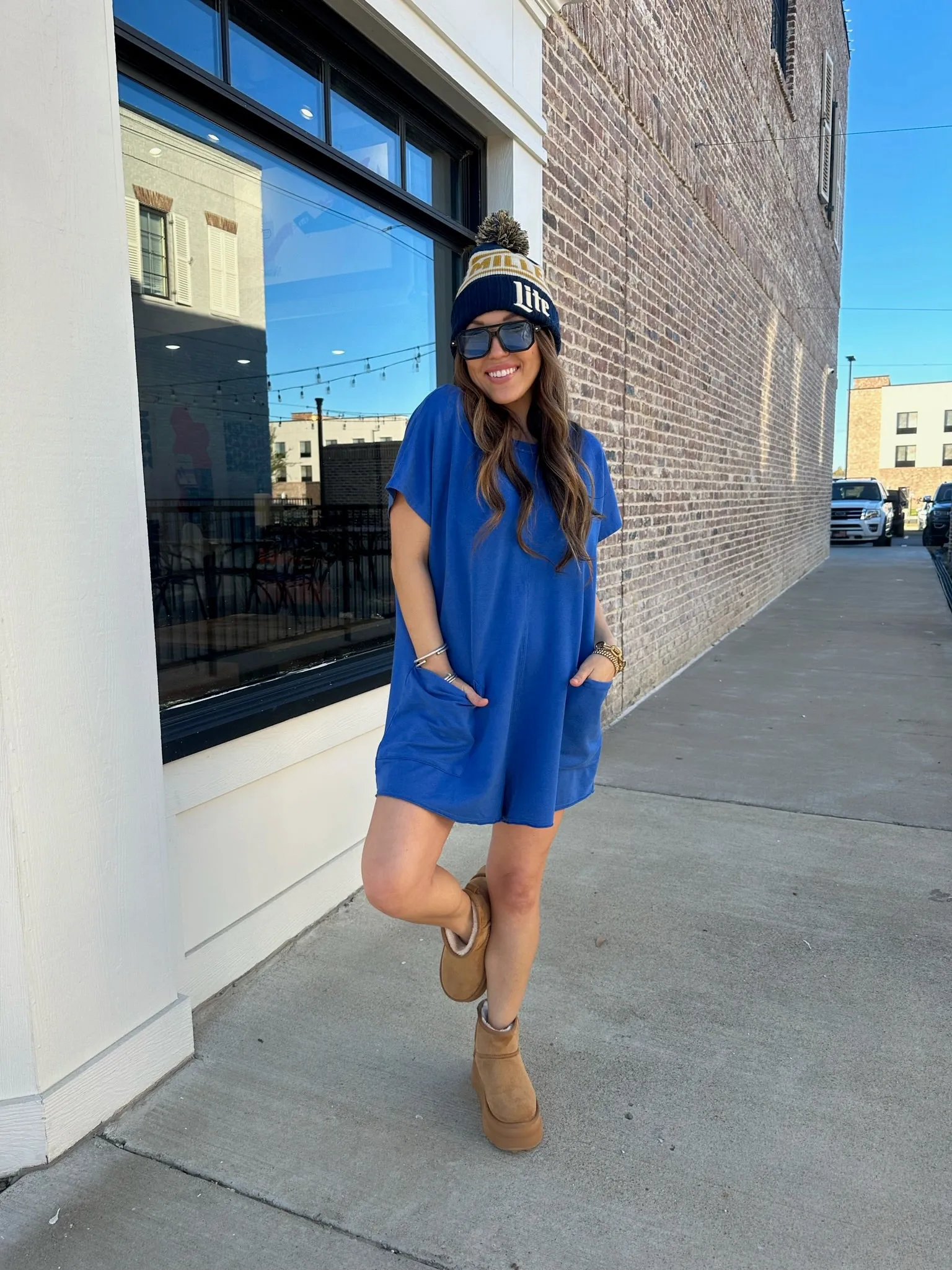 Lalamia | Luna Pocket Romper Royal Blue