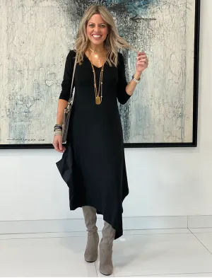 Long Sleeves Total Comfort Dress - Black