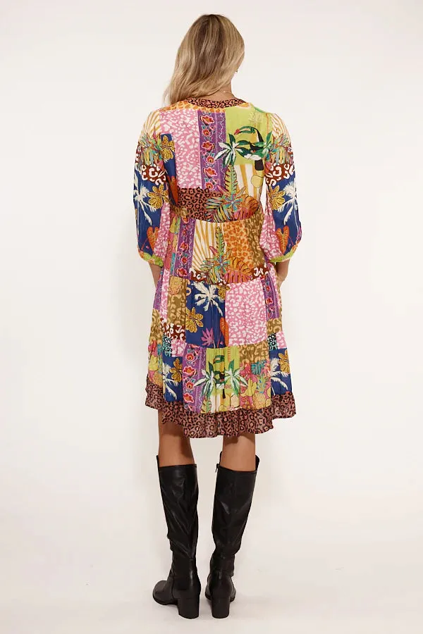 Lula Life San Sebastian Tier Dress Multi S