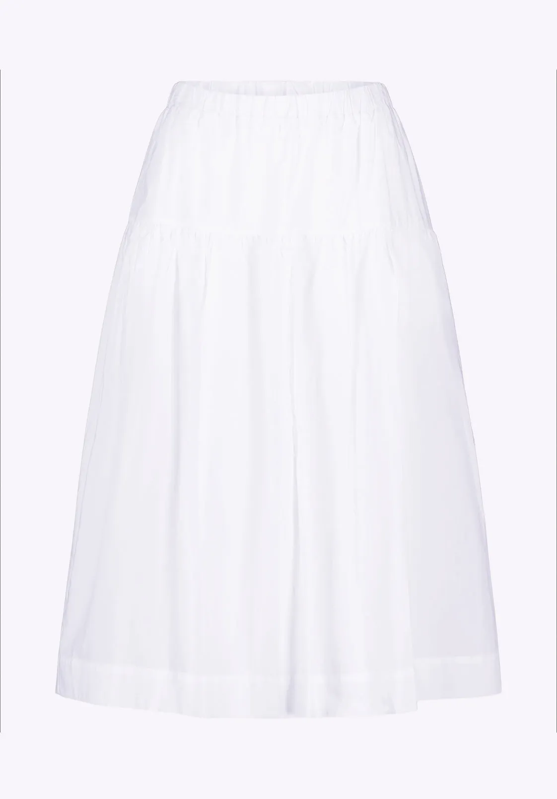 Lupita Women's Tiered Midi Skirt, White - WS0015P