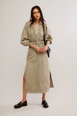 Mad Love Denim Midi - Sage