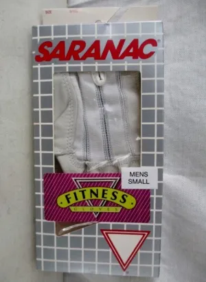 NEW Mens SARANAC Leather Workout Cycling Aerobics Fitness Gloves WHITE S