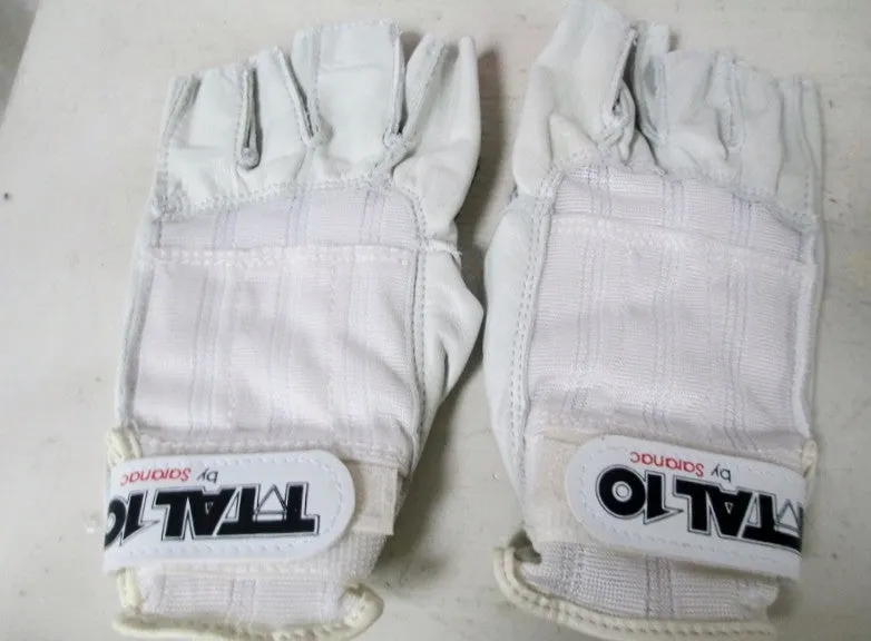 NEW Mens SARANAC TOTAL 10 Leather Workout Cycling Aerobic Fitness Gloves WHITE S