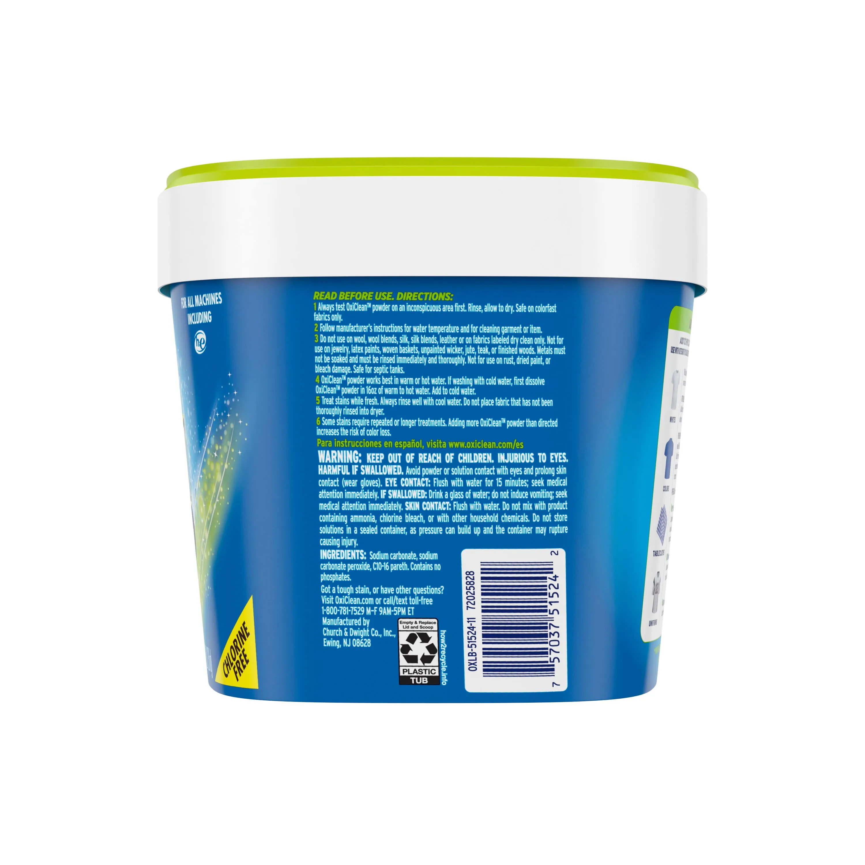 OxiClean Free Versatile Stain Remover Powder, 3 lb