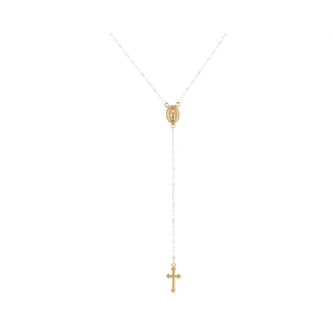 Pre Order:  Vintage Christian Cross Religious Rosary Pendant Necklace