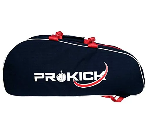 Prokick 900D Polyester, Nylon Lining Double Zipper Badminton/Tennis Kit Bag with Shoe Compartment (Navy)