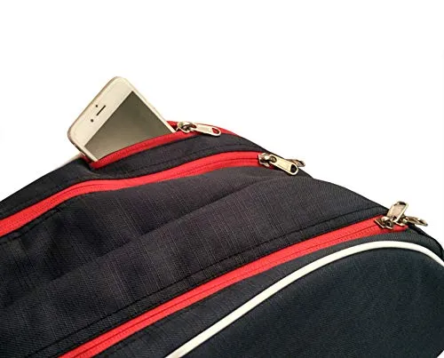 Prokick 900D Polyester, Nylon Lining Double Zipper Badminton/Tennis Kit Bag with Shoe Compartment (Navy)