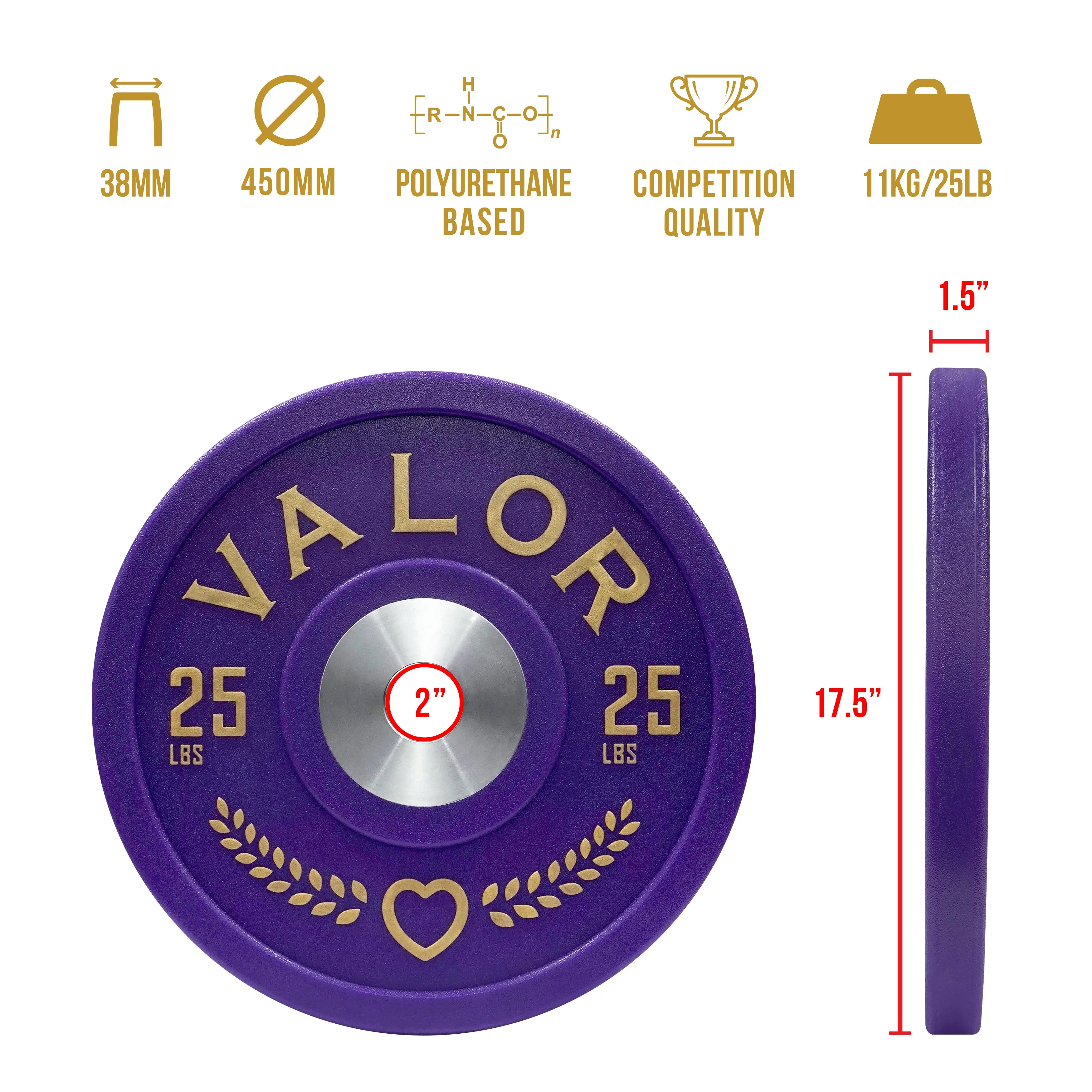 Purple Heart Urethane Bumper Plates (LB)