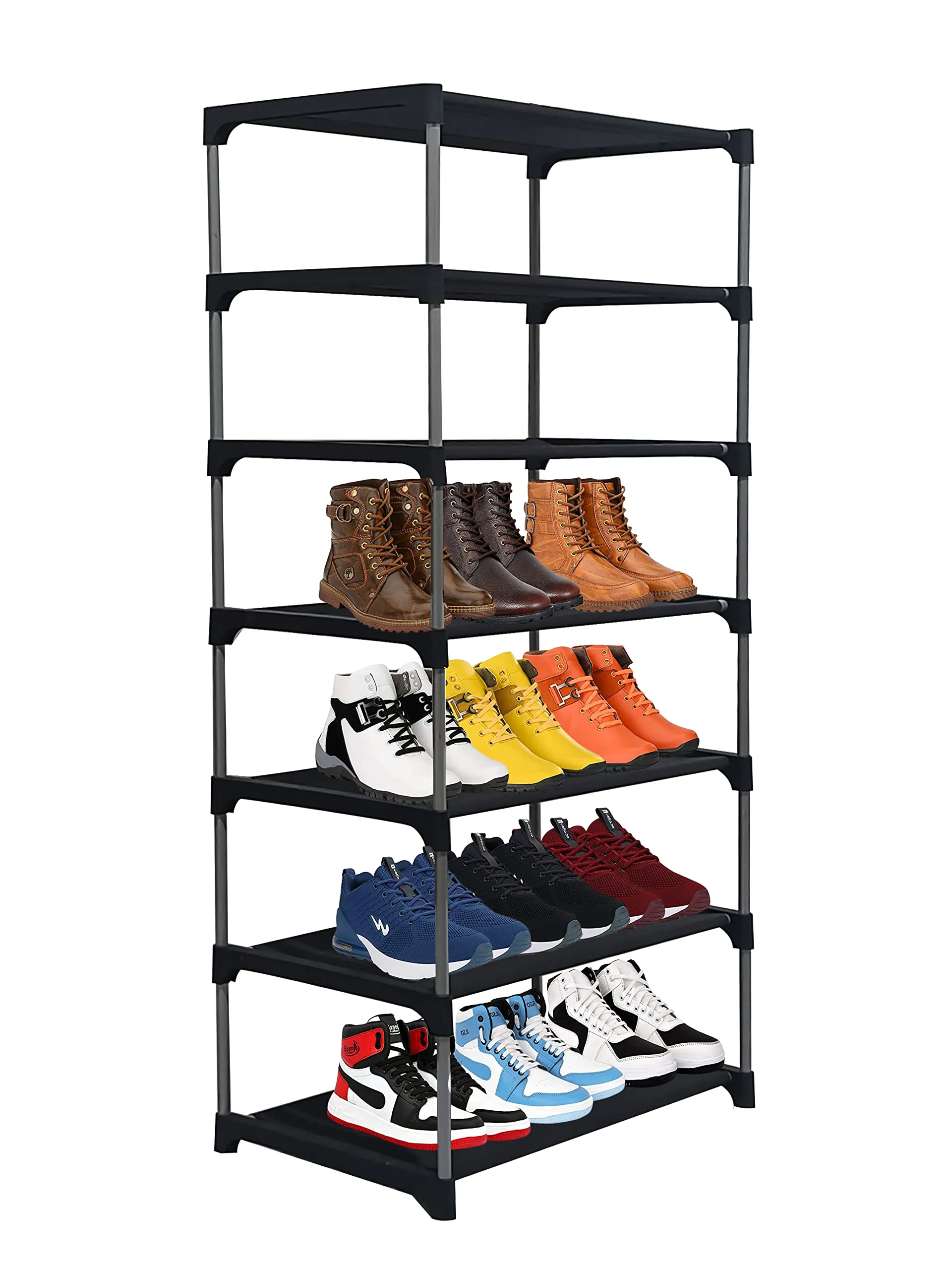 RAXON WORLD® Multipurpose Foldable 6 layers Metal Shoe Stand, Shoe Rack/Organiser for Home & Office (Maroon, Metal)