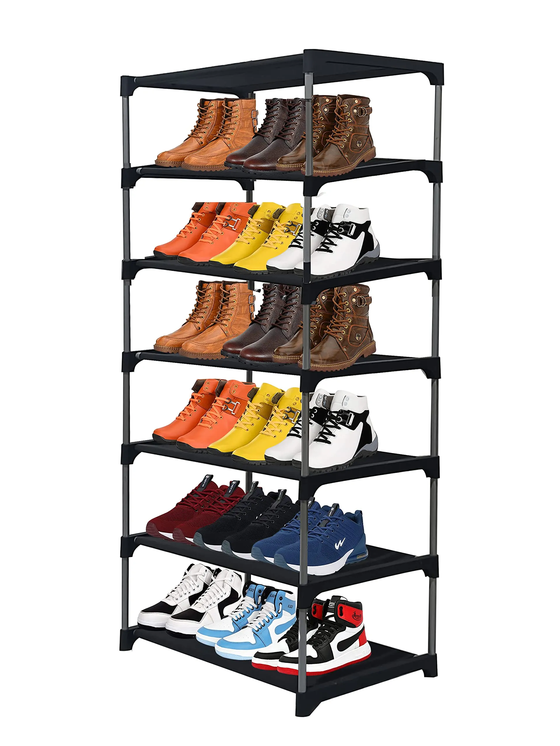 RAXON WORLD® Multipurpose Foldable 6 layers Metal Shoe Stand, Shoe Rack/Organiser for Home & Office (Maroon, Metal)