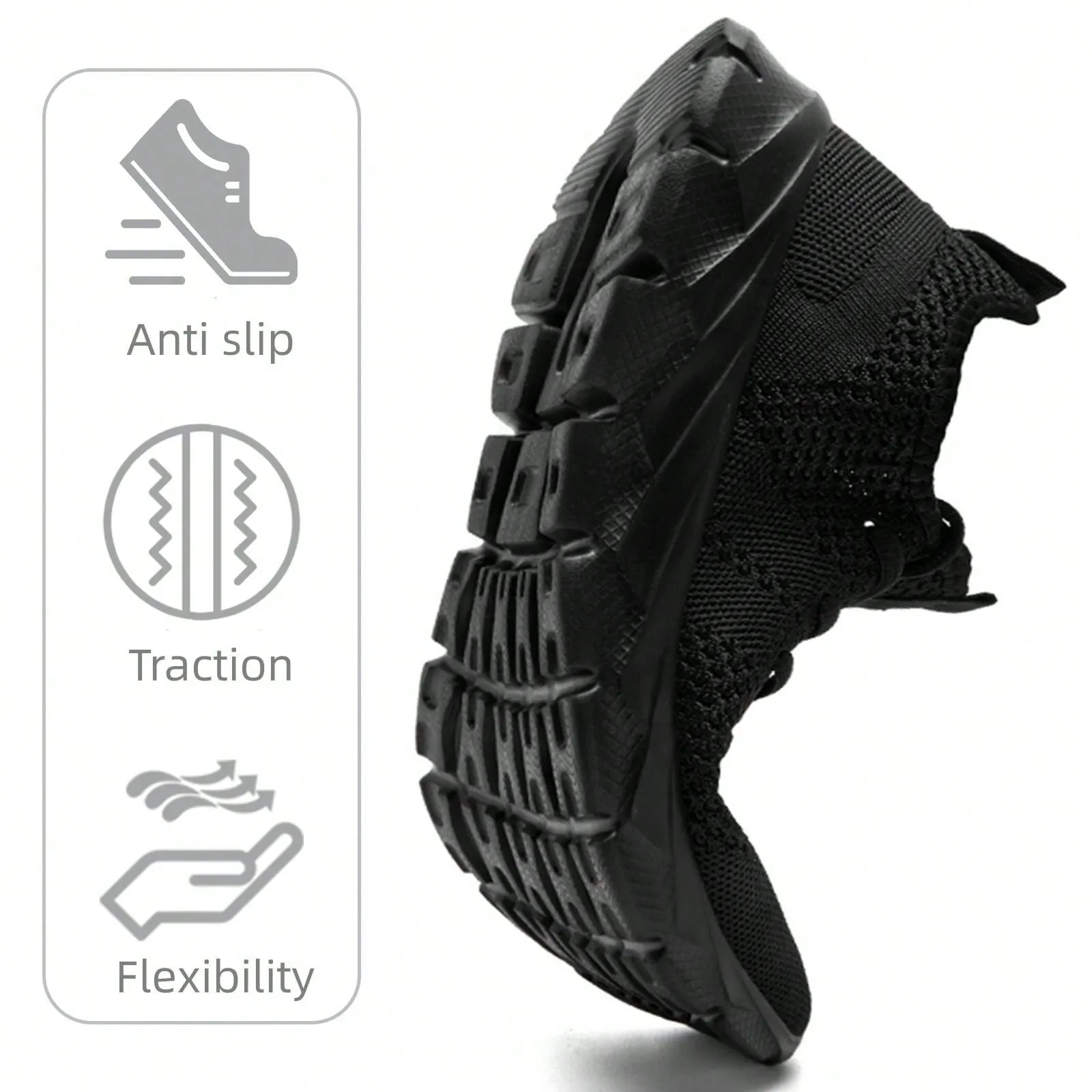 Shoes For Men Gym Tennis Athletic Mesh Fashion Sneakers Lightweight Sports Workout Running Casual Shoes Comfortable Footwear Trainers Black, Shoes For Men