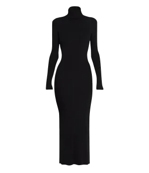 Silk Sweater Dress in Black