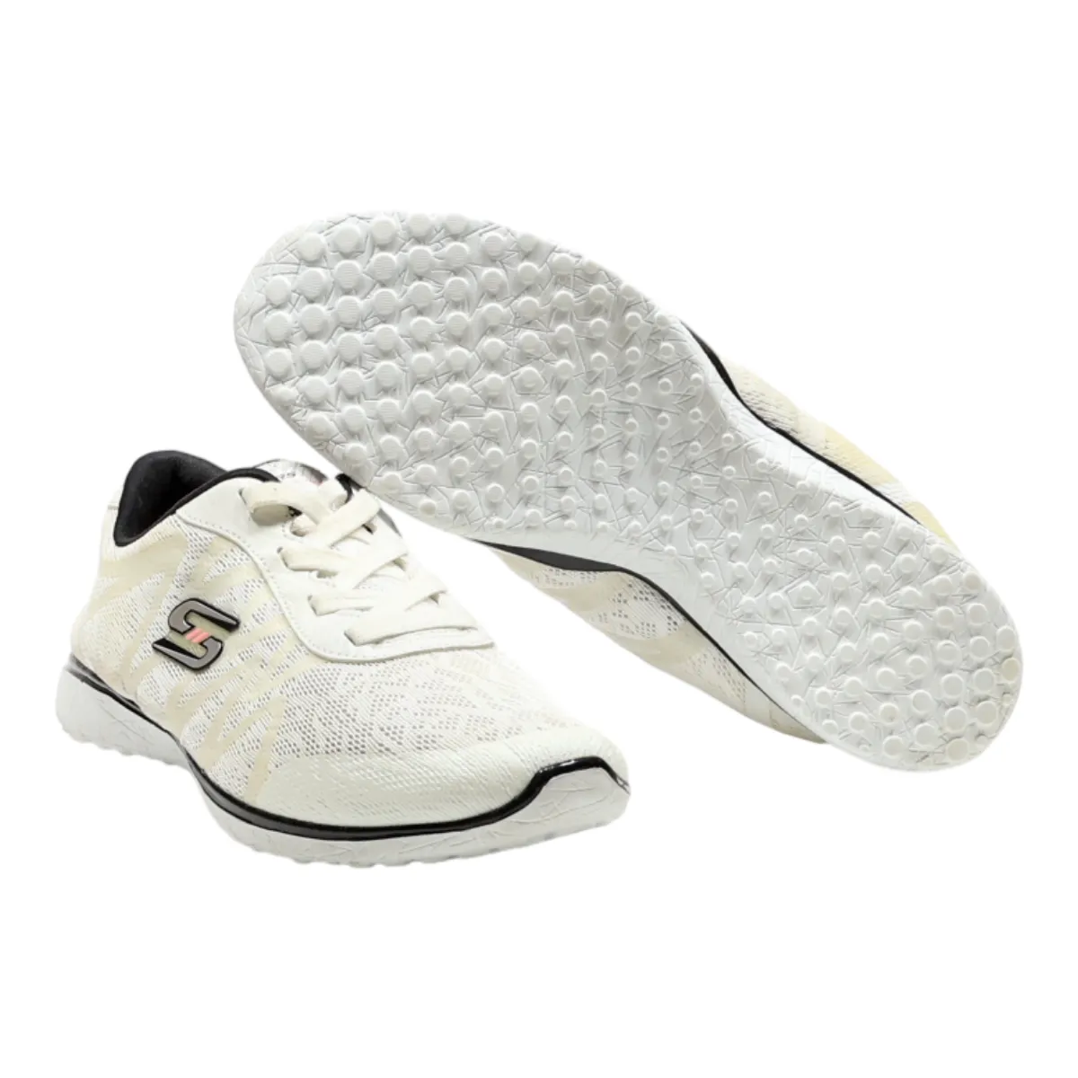 SKECHERS Sport-Active Sneaker Trainers Cream Synthetic Womens UK 8.5