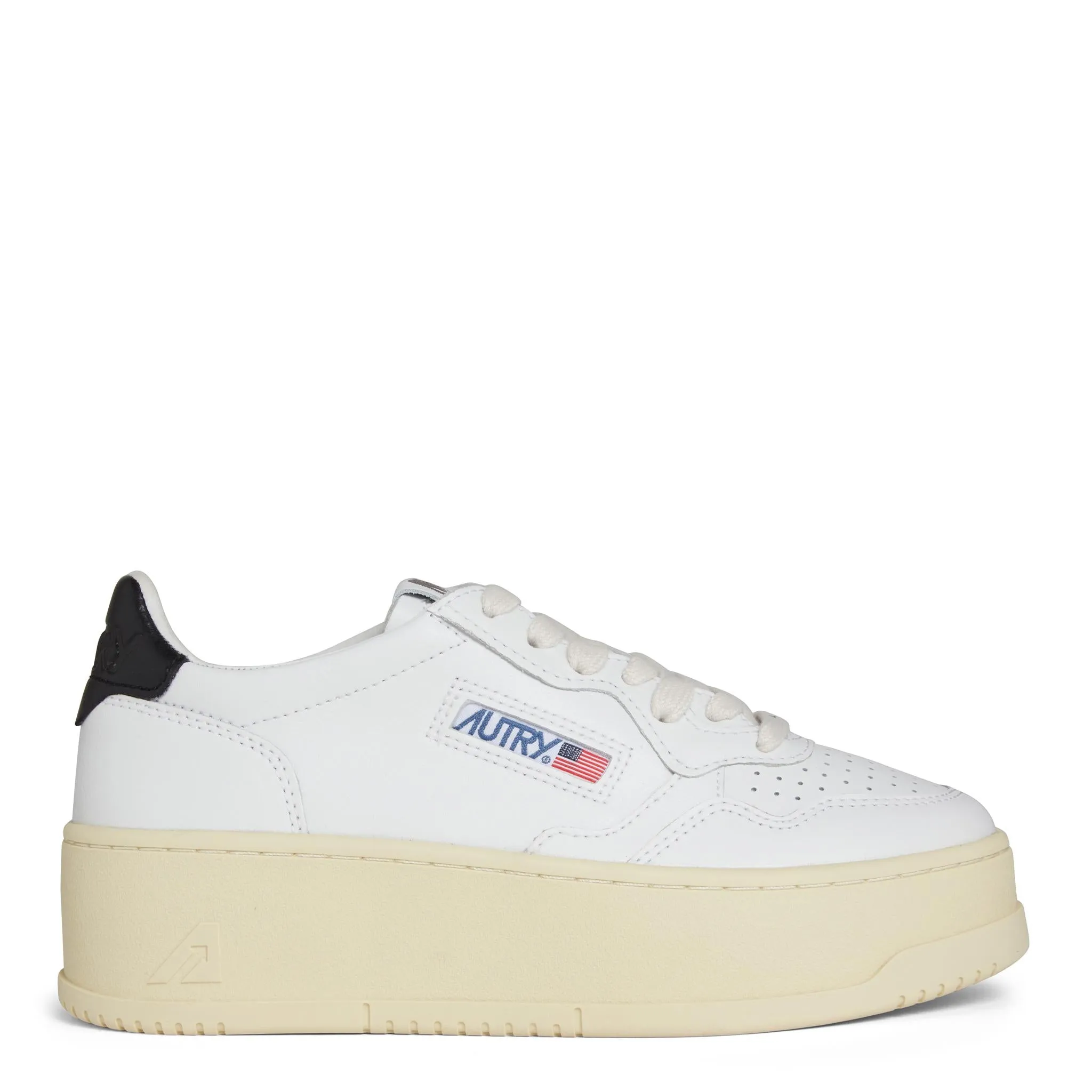 Sneakers ''Platform Low'' in pelle bianche
