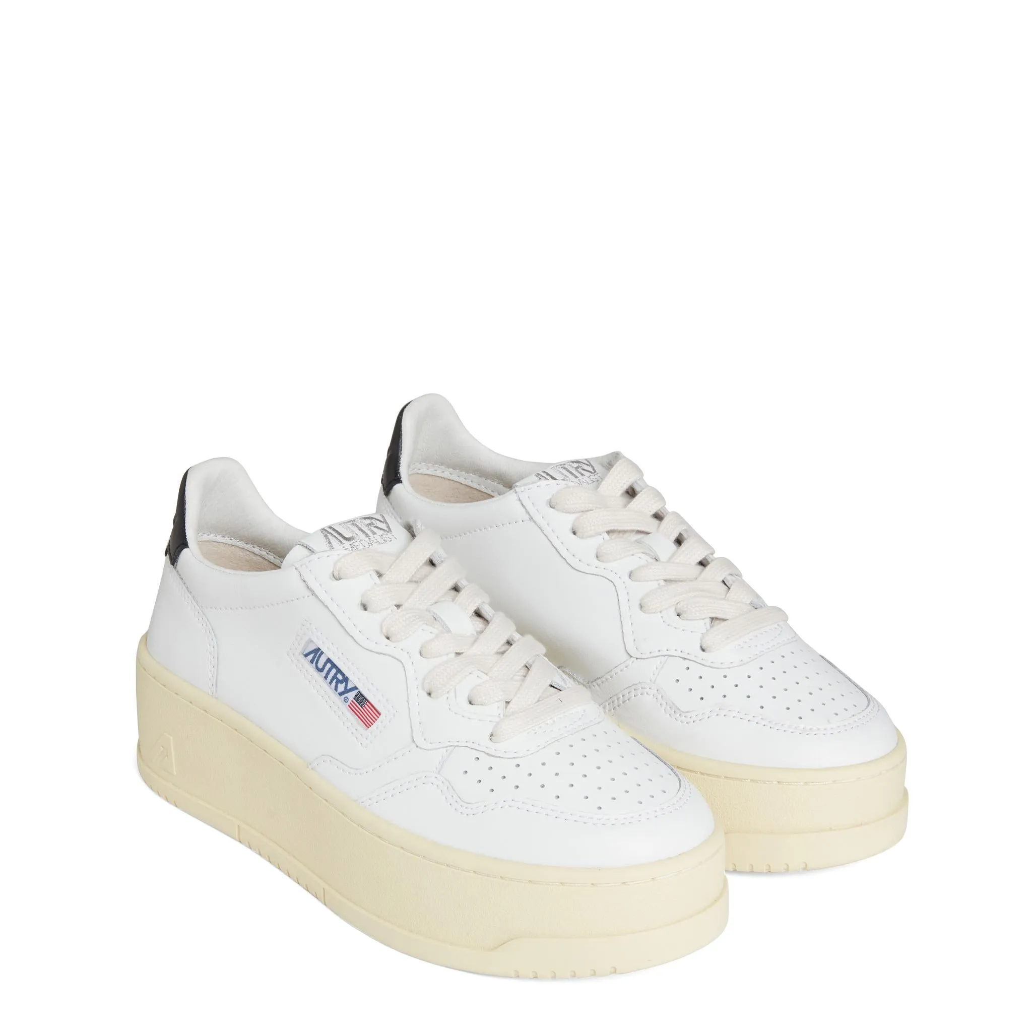Sneakers ''Platform Low'' in pelle bianche